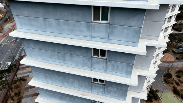 High-rise building with visible windows