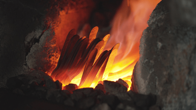 Metal heating in a forge