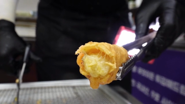 Fried Bananas being held