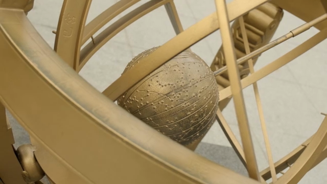 Detailed view of a statue of armillary sphere