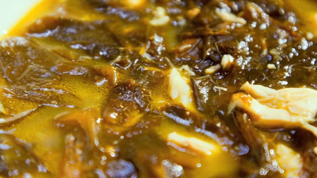 A bowl of savory seaweed soup
