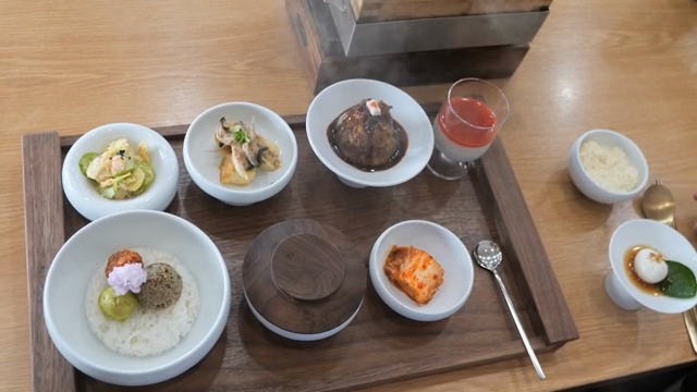 A variety of Korean dishes on a tray