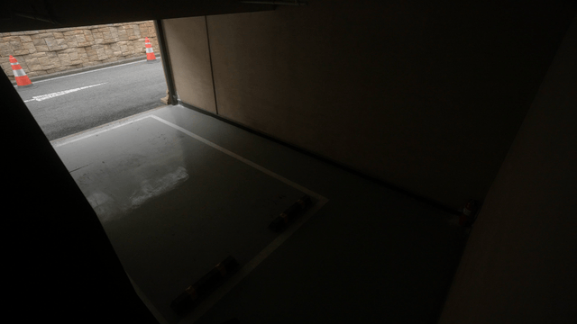 Empty parking space with road view