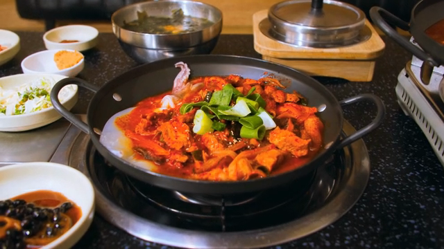 Squid and pork belly bulgogi with vegetables
