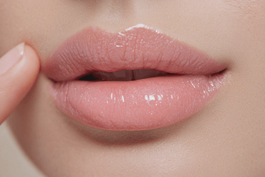 Close-up of glossy lips
