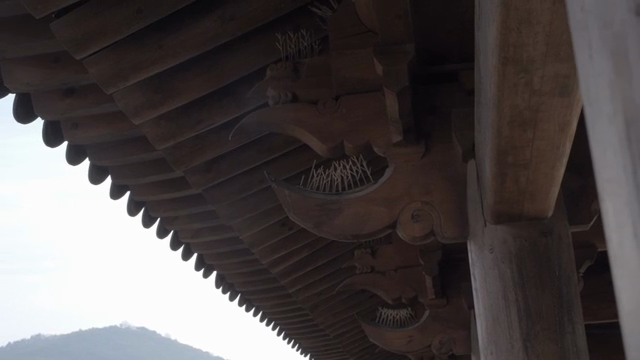 Traditional Korean wooden roof structure