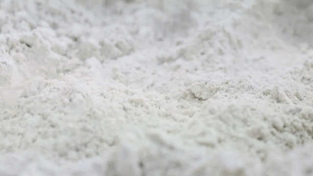 Buckwheat flour falling from above