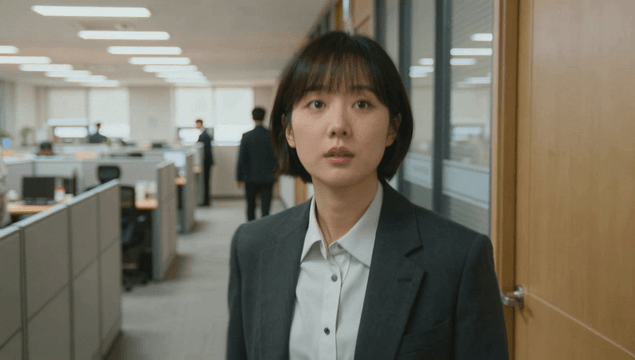 Busy office worker in hallway