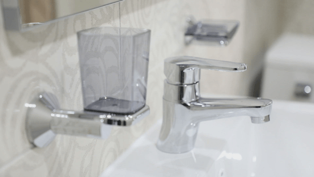 Modern bathroom sink with faucet