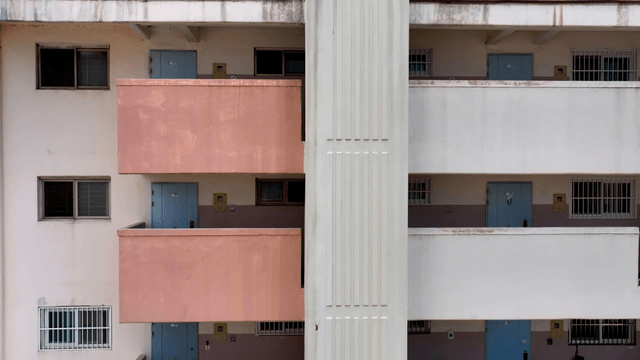 Colorful apartment building exterior