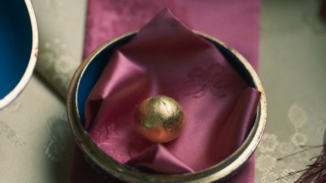 Beads in elaborately designed traditional Korean ornaments