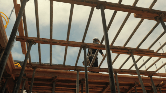 Construction worker on a building site