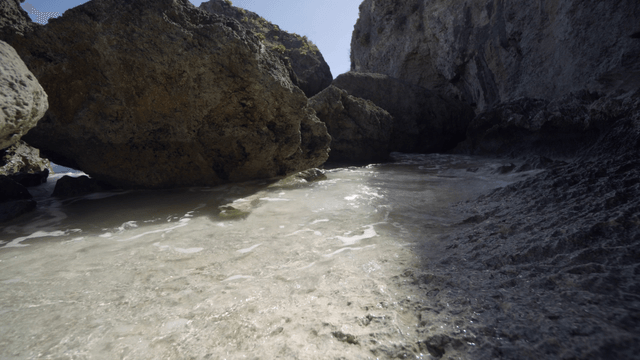 Rocky beach with clear water