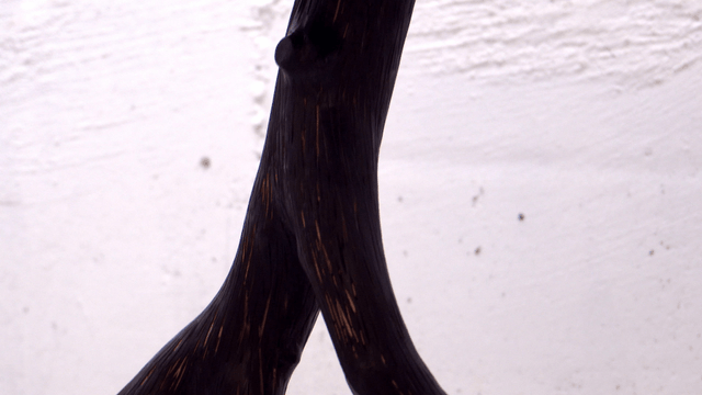 Uniquely shaped wooden table